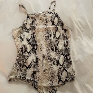 Vestique snakeskin bodysuit